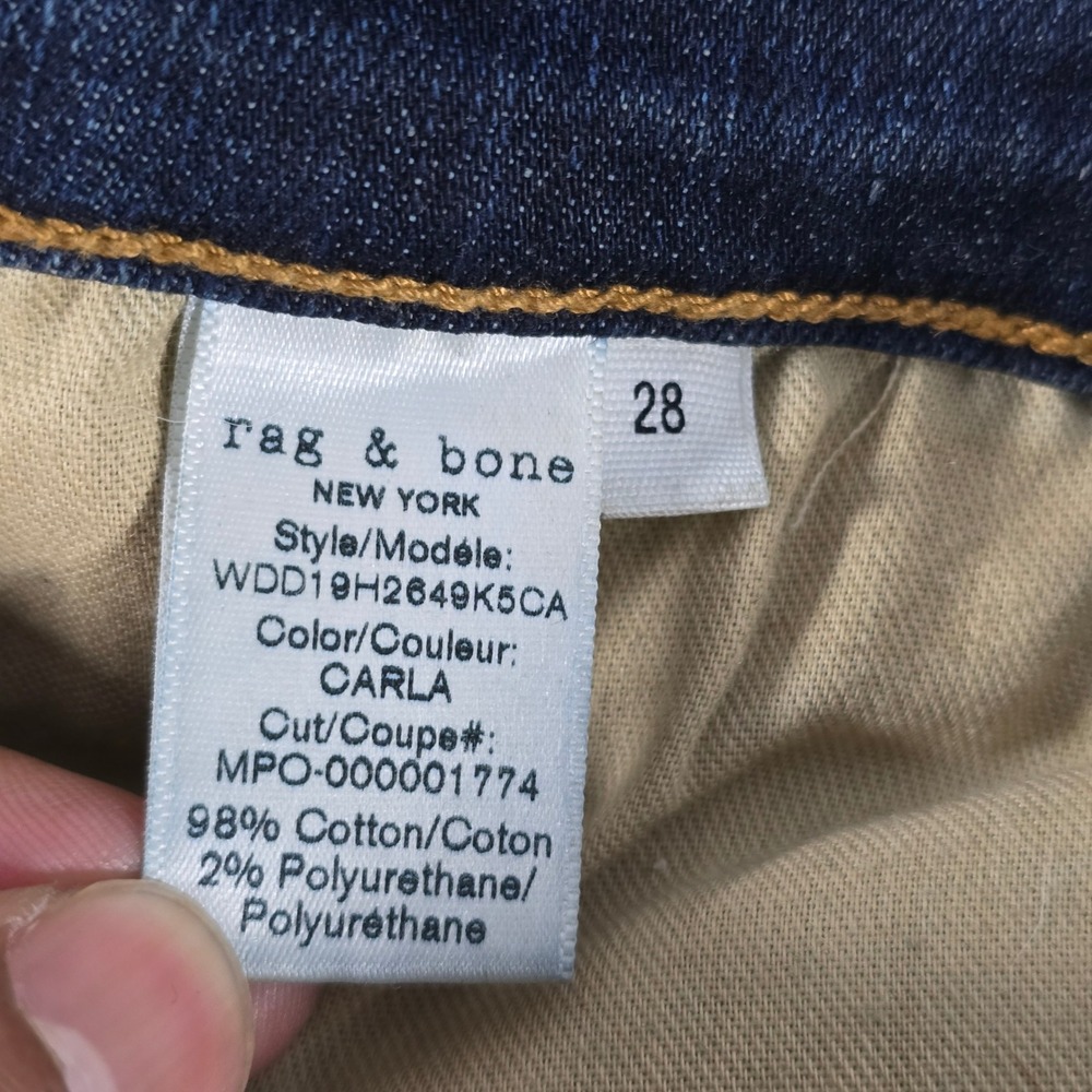 Rag & Bone Nina High-Rise Ankle Flare Jeans Carla Wash WDD19H2649K5CA Size 28 - Picture 9 of 10